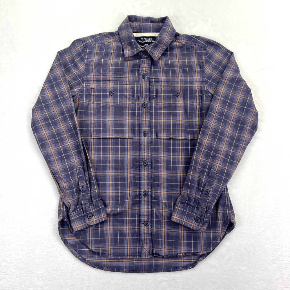 REI Co-op‎ Flannel Shirt Womens XSmall Purple Plaid Gorpcore Cotton Button Up